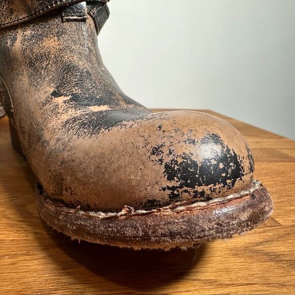 BedStu Biltmore Black Lux Riding Boots Women's 9.5 Distressed Brown Perforated - Picture 8 of 16